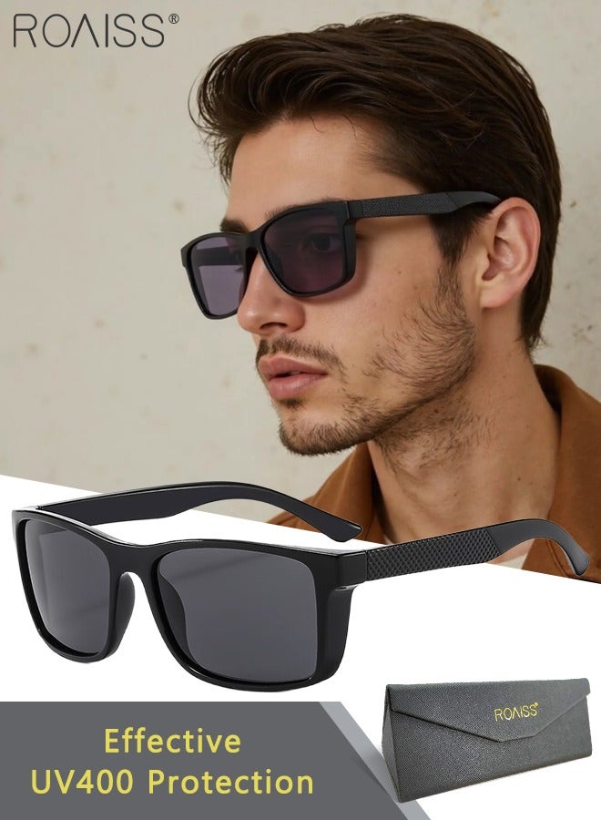 roaiss Men's Polarized Square Sunglasses, Outdoor Cycling and Driving Sun Glasses, UV400 Protection, Retro Anti-glare Sun Shades for Golf, Fishing, Bicycle, Hiking - Image 1