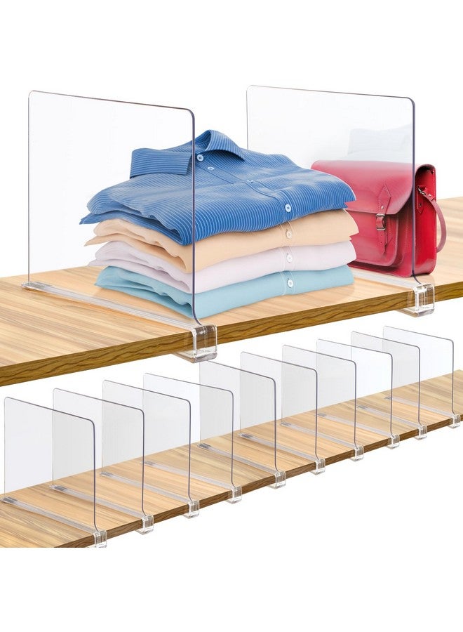 Consevisen Consevisen Shelf Dividers for Closet Organization and Storage, 12 Pack Acrylic Clear Closet Shelf Dividers for Wood Shelves, Vertical Sweater Handbag Purse Organizer for Bedroom Kitchen Office  - Image 1