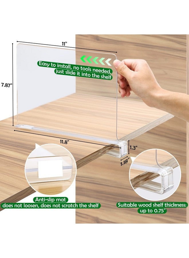 Consevisen Consevisen Shelf Dividers for Closet Organization and Storage, 12 Pack Acrylic Clear Closet Shelf Dividers for Wood Shelves, Vertical Sweater Handbag Purse Organizer for Bedroom Kitchen Office  - Image 3