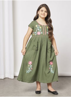 HANA & SARA Kids Embroidered Detail Jalabiya  - Image 4