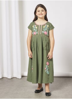 HANA & SARA Kids Embroidered Detail Jalabiya  - Image 1