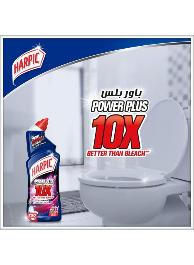 Harpic Power Plus Toilet Cleaner, Lavender Scent, 750ml x 3 - Image 2
