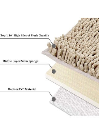 Bathroom Rug – 80×50 cm Non-Slip Soft Shaggy Bath Mat | Thick Plush Absorbent Rug for Bathroom, Bathtub, Shower & Sink Areas | Quick-Dry, Durable & Cozy Floor Mat