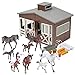 Constructive Playthings Deluxe Toy Horse Stable Playset with 8 Horse Toys and Accessories BPAFree Farm Set Use for Christmas Gifts and Birthday Gifts Brown 23 pc Toddler Toys for 3 Years Up - Image 2