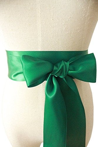 Leimandy 2'' Wide Simple Classic Colorful Ribbon Sash for Daily Dress Formal and Wedding Dress in 19 Colors (Dark Green) - Image 3