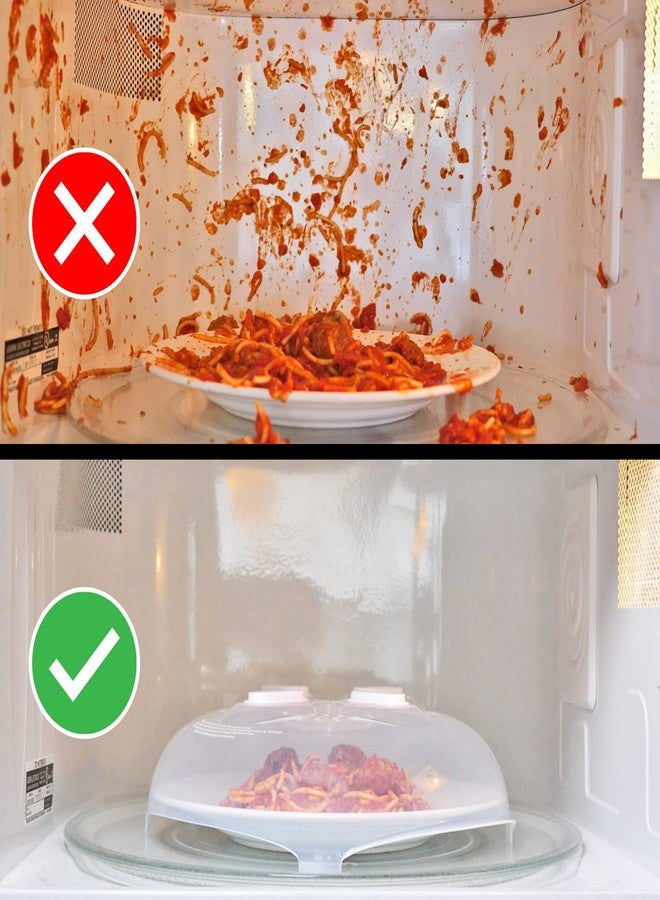HOVER COVER Magnetic Microwave Cover for Food | Clear Microwave Splatter Cover | Microwave Plate Cover with Steam Vents | Food Grade Dish Cover | BPA-Free | Dishwasher Safe | White - Image 4
