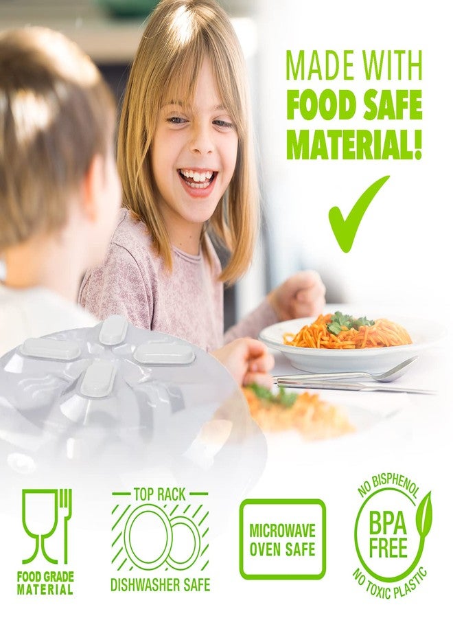 HOVER COVER Magnetic Microwave Cover for Food | Clear Microwave Splatter Cover | Microwave Plate Cover with Steam Vents | Food Grade Dish Cover | BPA-Free | Dishwasher Safe | White - Image 5