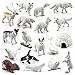 EOIVSH 18PCS Arctic Animal Figures Realistic Polar Animal Toys Figurines for Kids Toddlers Plastic Ocean Sea Creatures Figures with Arctic Fox Wolf Snowy Owl Polar Bear Reindeer Bluga Whale - Image 2