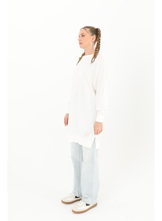 Soul Women's Ribbed Slit Detailed Basic Tunic - 30644TUN - EKRU - Image 2