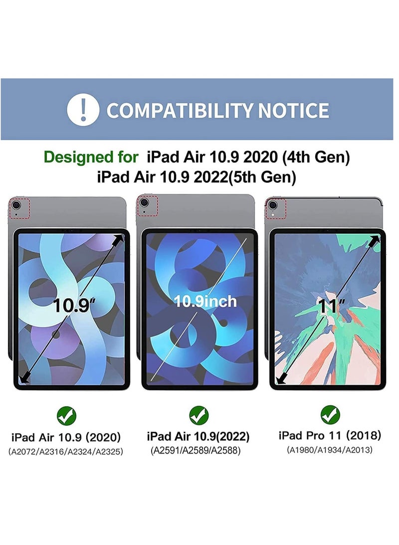 ELTRAZONE غطاء لوحي مع حامل قلم لوحة مفاتيح بلوتوث قابلة للفصل متوافقة مع آيباد إير 5 مقاس 10.9 بوصة 2022 - Image 2