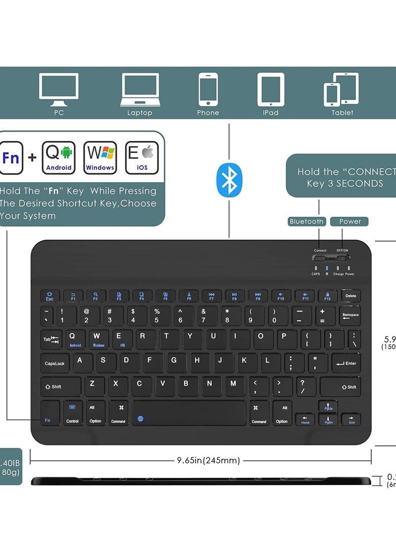 ELTRAZONE غطاء لوحي مع حامل قلم لوحة مفاتيح بلوتوث قابلة للفصل متوافقة مع آيباد إير 5 مقاس 10.9 بوصة 2022 - Image 3
