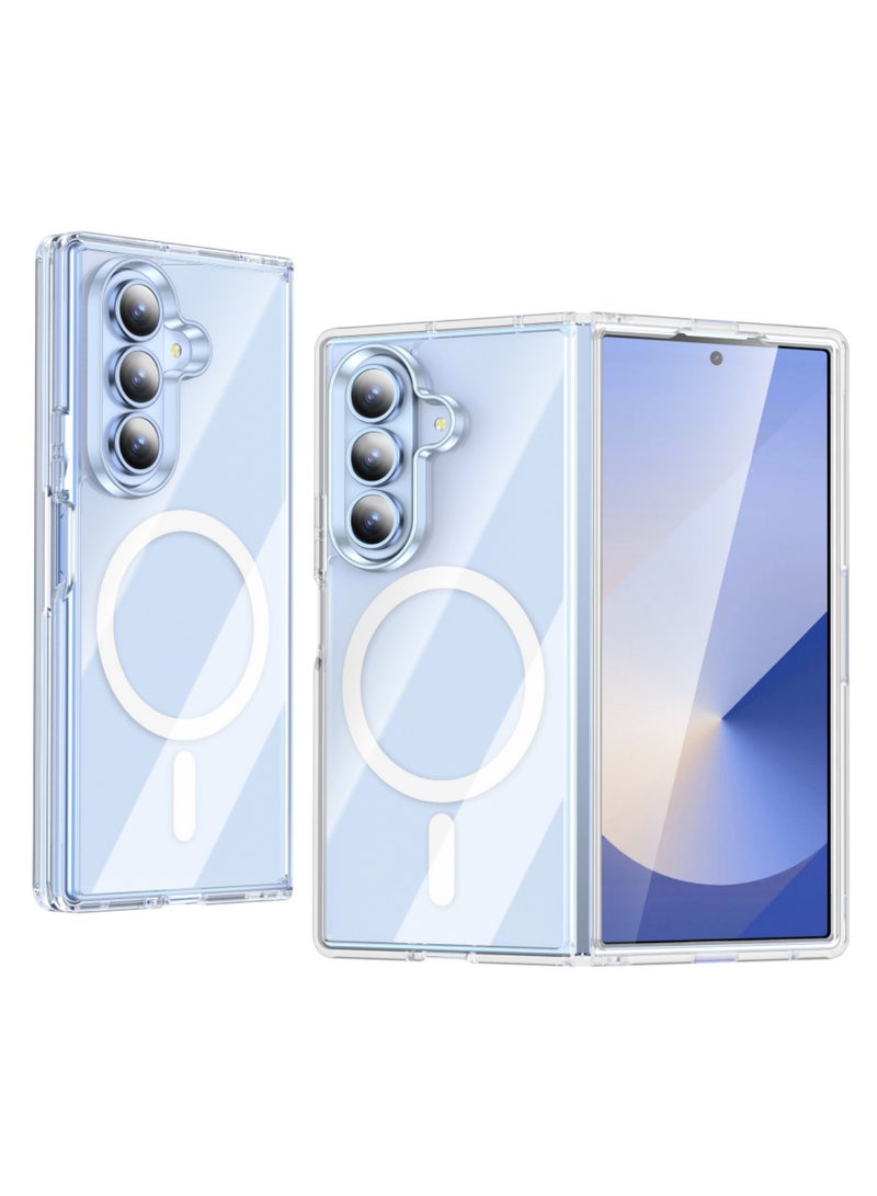 Aookay Magnetic Shockproof for Samsung Galaxy Z Fold 7 Case, [Compatible with MagSafe] [Mil-Grade Protection] [Anti-Yellowing] Magnetic Slim Clear for Z Fold 7 (Clear) - Image 1