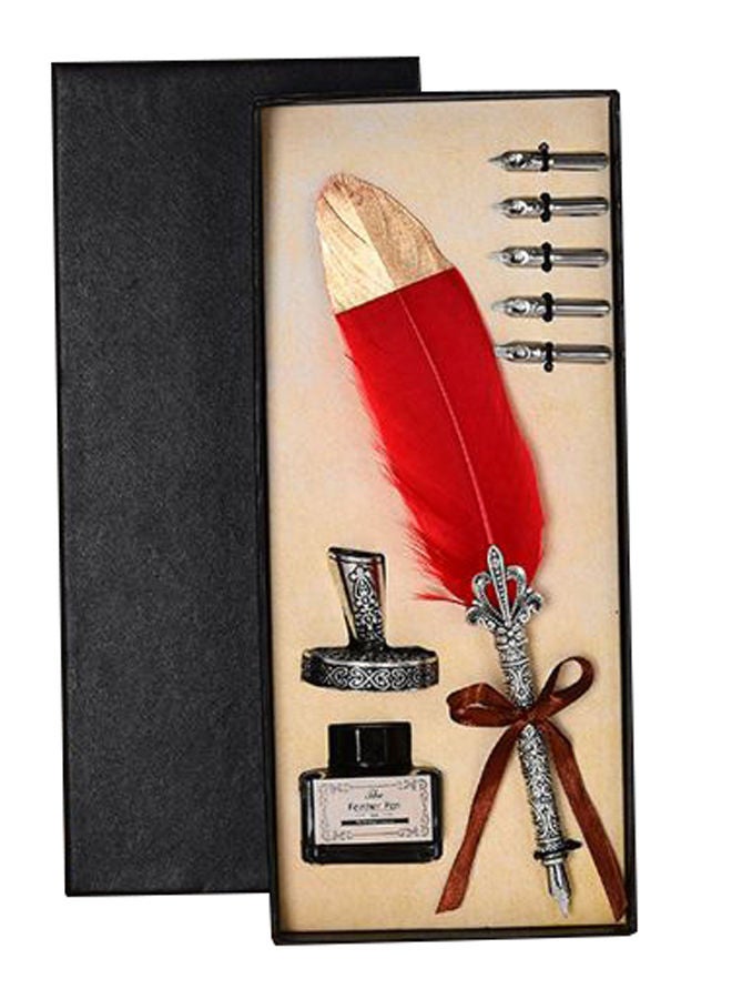NIBEMINENT Vintage Feather Quill Dip Ink Pen Set Multicolour