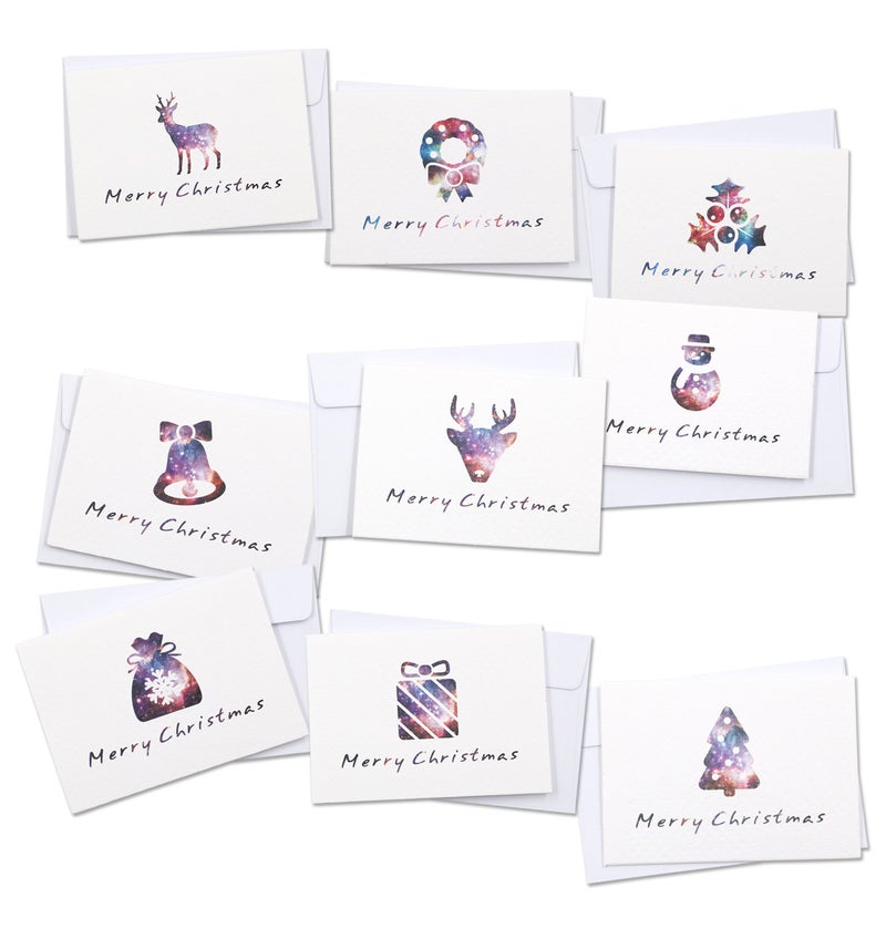 ALXCD Merry Christmas Greeting Cards, 18 Pcs Foldable Small Size (3.375" * 2.375") Greeting Cards & Envelopes for Christmas, Pack of 18 - Image 1
