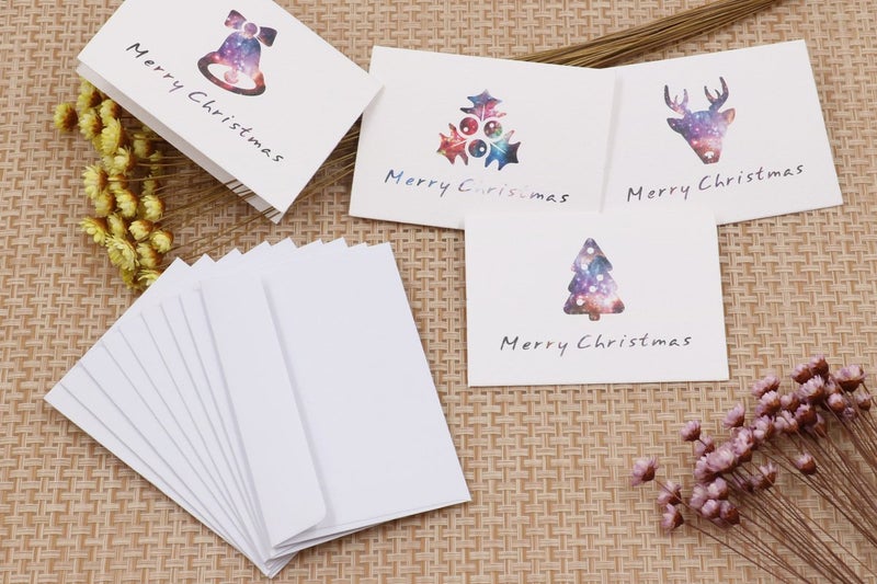 ALXCD Merry Christmas Greeting Cards, 18 Pcs Foldable Small Size (3.375" * 2.375") Greeting Cards & Envelopes for Christmas, Pack of 18 - Image 2