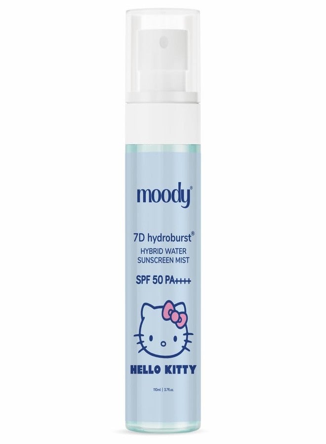 Moody 7d HydroBurst Hybrid Water Sunscreen Mist SPF 50 PA++++ | Broad Spectrum UVA/B Protection | Blue Light Sunscreen Protection | Quick Drying & Lightweight | No White Cast & Invisible Finish | With Aloe Vera & Hyaluronic for Hydration | For All Skin Types - Image 1