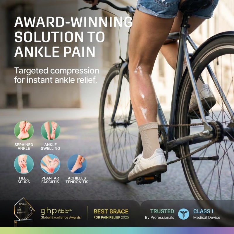 Modvel Foot & Ankle Brace Socks for Sprained Ankle Compression Sleeve - Plantar Fasciitis Relief Brace, Foot Support for pain Women & Men - Tendonitis & Arthritis Feet Sleeve, Stabilizing Ankles Wrap - Image 2