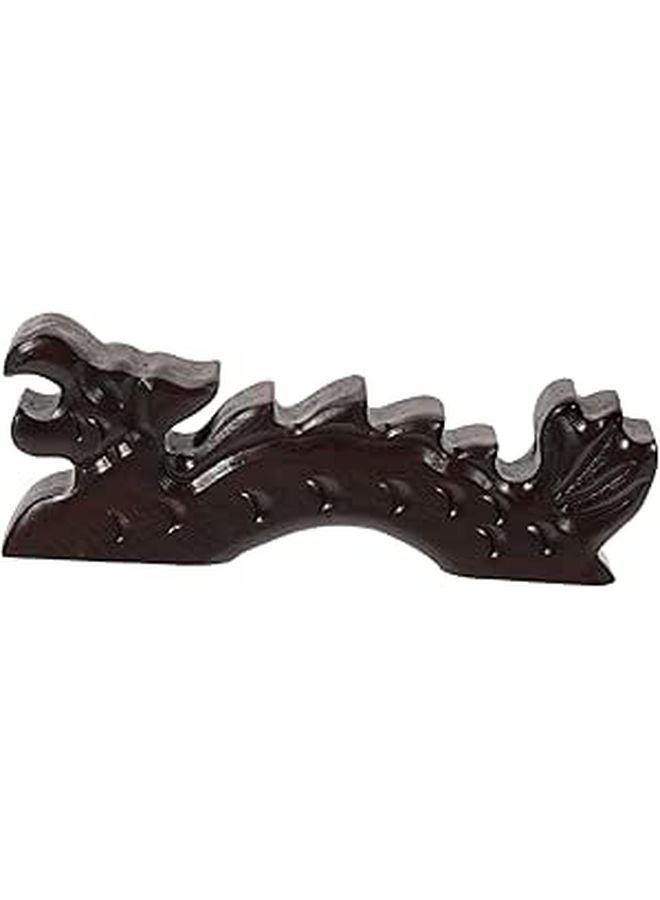 Vintage Dragon Brush Holder Wooden Pen Rack For Chinese Calligraphy Art - Image 1