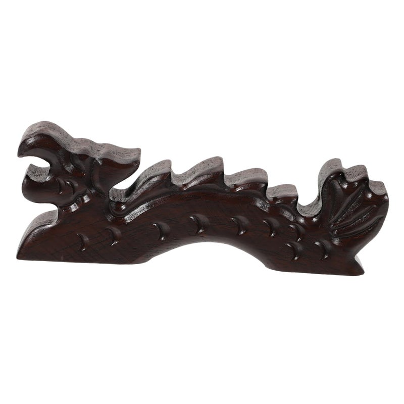 Vintage Dragon Brush Holder Wooden Pen Rack For Chinese Calligraphy Art - Image 2