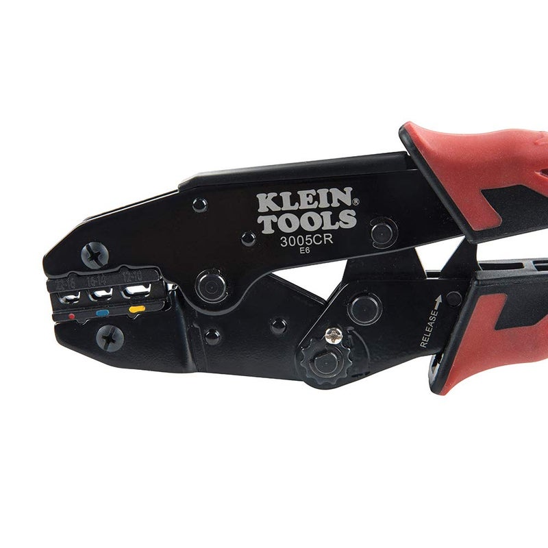 Klein Tools 3005CR Wire Crimper Tool, Ratcheting Insulated Termil Crimper for 10 to 22 AWG Wire - Image 3
