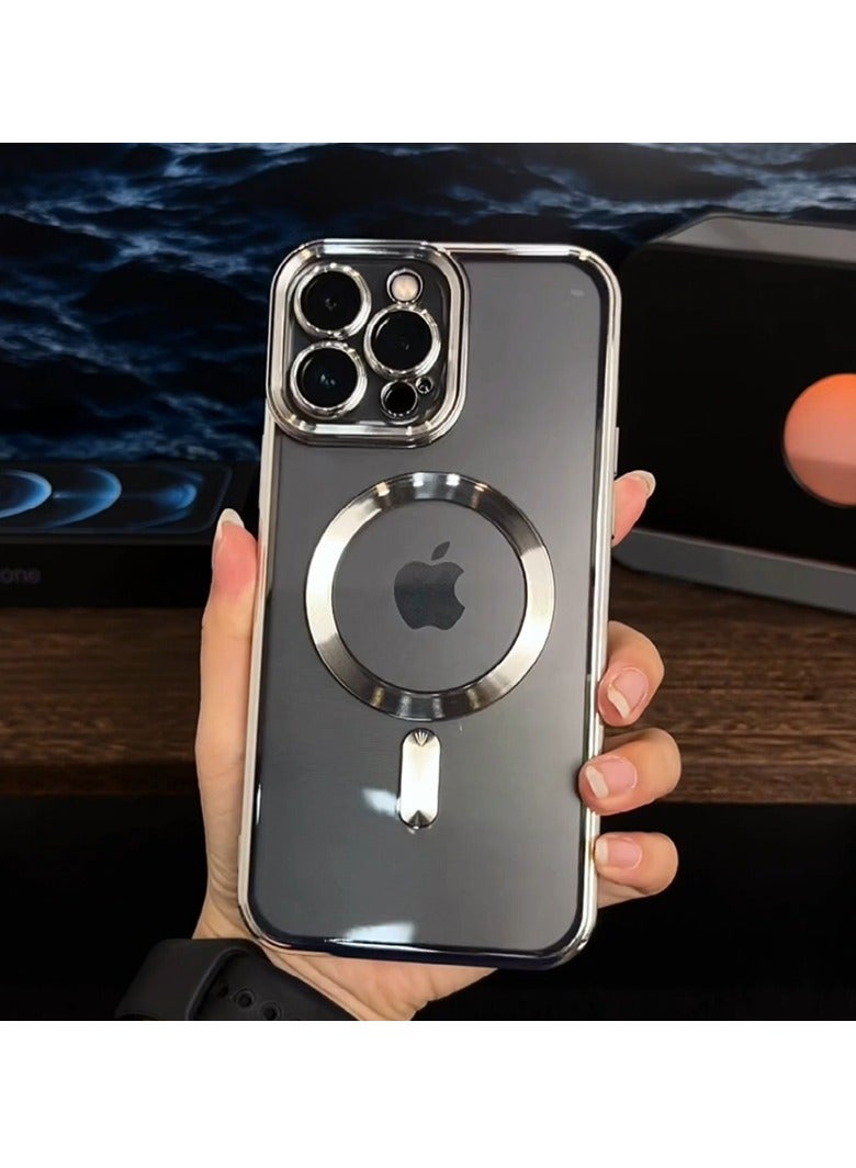 AROAQ جراب مغناطيسي للآيفون، غطاء ممتص للصدمات للآيفون، مطلي بطبقة من ماج سيف للشحن اللاسلكي، غطاء حماية مضاد للخدش للموبايل للآيفون 15 برو ماكس، 15 بلس، برو، (ذهبي) - Image 2