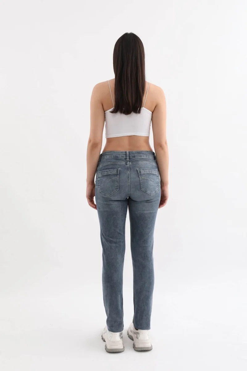 باني جينز Women's Normal Waist Lycra Slim Fit Jeans Blue