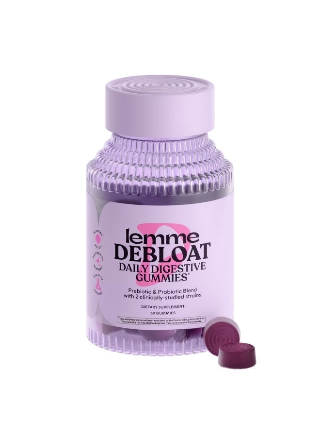 Lemme Debloat, Daily Digestive Probiotic Gummies, 60 Gummies - Image 1