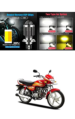 PRIKNIK Led Headlight Bulb with Lens 28W Two Color White/Yellow Light H4 Lamp Compatible With H-ero HF-Deluxe - Image 2