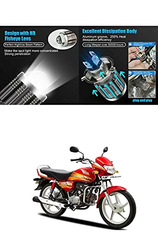 PRIKNIK Led Headlight Bulb with Lens 28W Two Color White/Yellow Light H4 Lamp Compatible With H-ero HF-Deluxe - Image 3