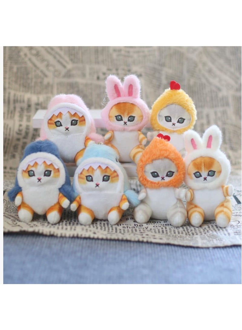 12cm 7 pcs Soft Bunny Cat Plush Key Chain Kawaii Doll Bag Pendant Cute Backpack Animal Toys - Image 1