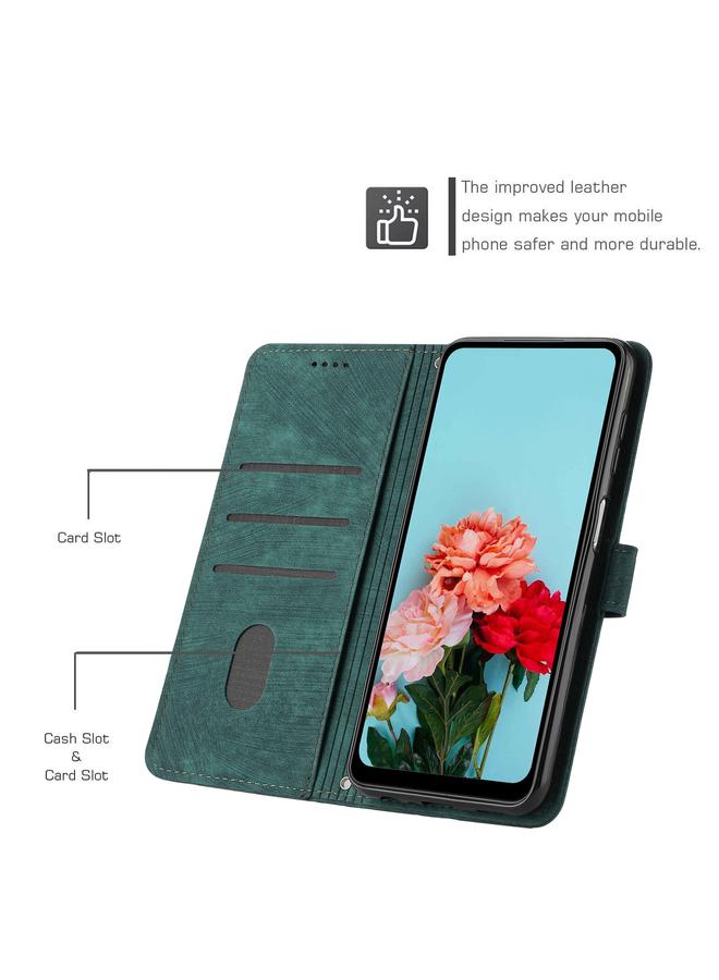 اس-توب جراب لهاتف Samsung Galaxy A34 5G مصنوع من الجلد بتصميم مخطط مع حبل تعليق - Image 4