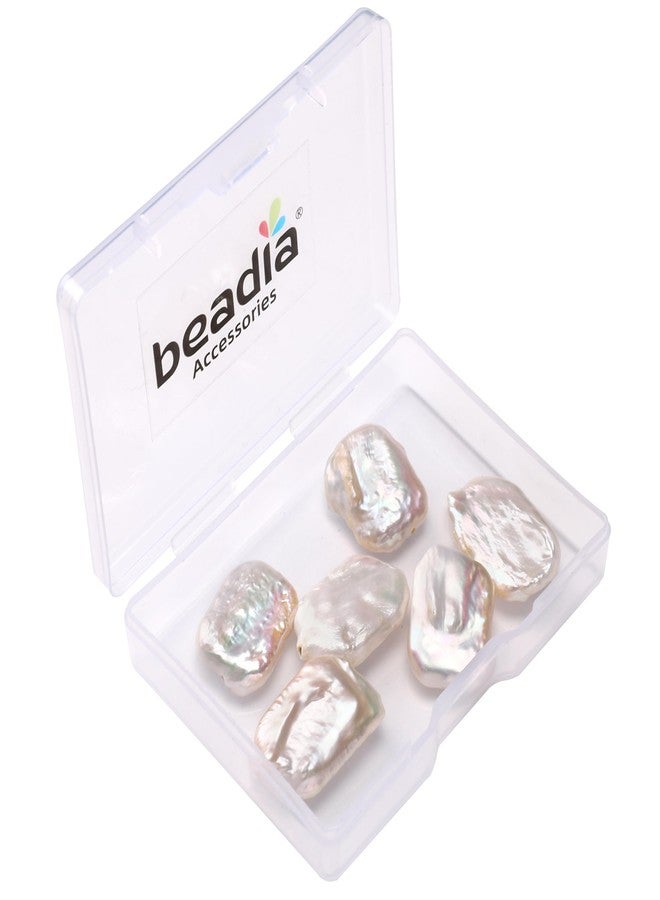 BEADIA Natural Irregular Rectangular Freshwater Pearl Beads 17-20mm 6pcs Baroque Cultured Loose Gemstone Beads for DIY Jewelry Making - Image 1
