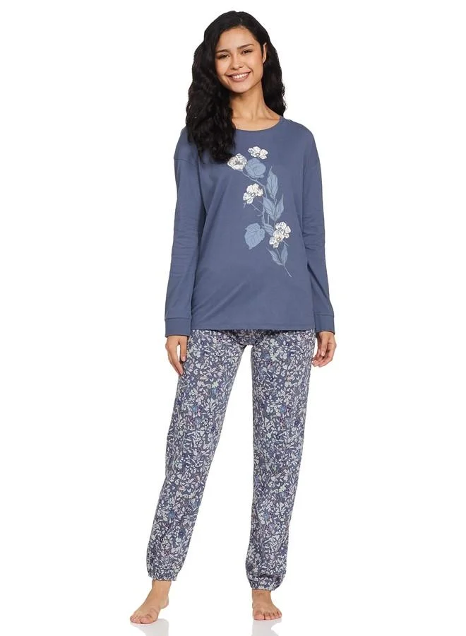 Triumph Triumph Women's Sets PK LSL 10 X Relaxed Pajama (HS00039_Moonlight Blue_S)