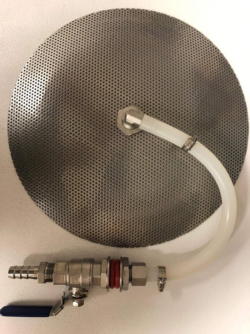CentralBrewShop Learn to Brew Complete 12" Stainless Steel False Bottom With Weldless Valve - Image 1