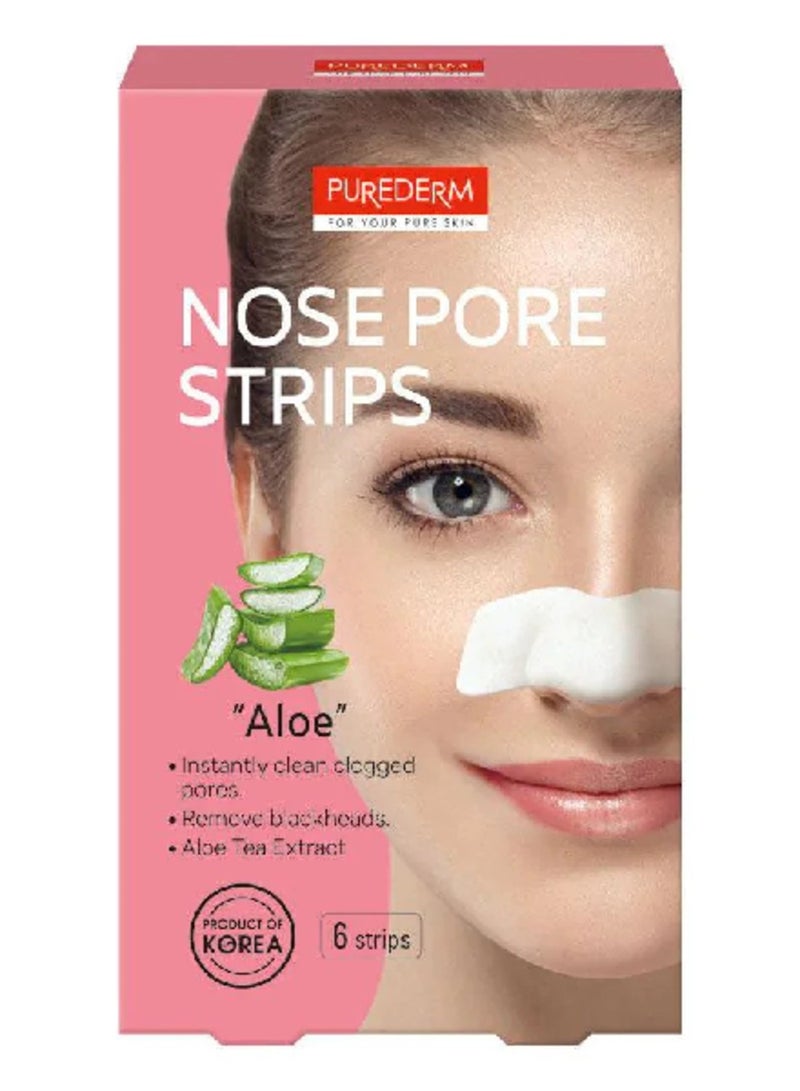 بيور ديرم شرائح لإزالة الرؤوس السوداء من الأنف بخلاصة الألوفيرا - 6 قطع