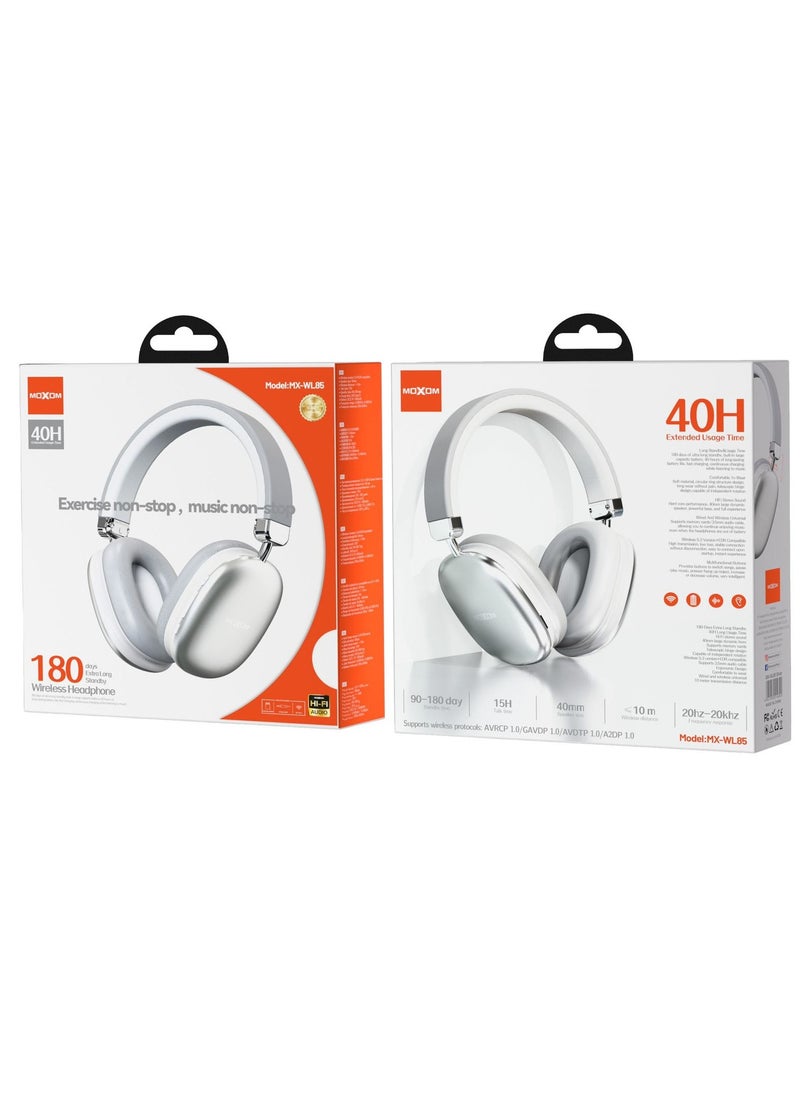 MOXOM MX-WL85 Wireless On-Ear Headphones - Pure Bass - 40H Battery - Speed Charge - Fast Usb Type-C - Foldable Hi-Fi Audio  - Image 5