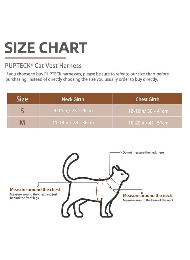 PUPTECK - PUPTECK Cat Harness and Leash Set Escape Proof, Reflective Adjustable Soft Mesh Kitten Vest Harness for Walking Travel, Black, S - Image 1