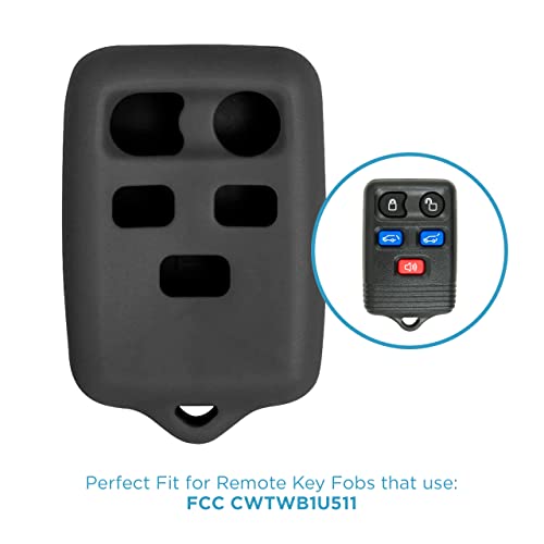 Keyless2Go Replacement for New Silicone Cover Protective Case for 5 Button Remote Key Fob with FCC CWTWB1U511 - Black - (2 Pack) - Image 5
