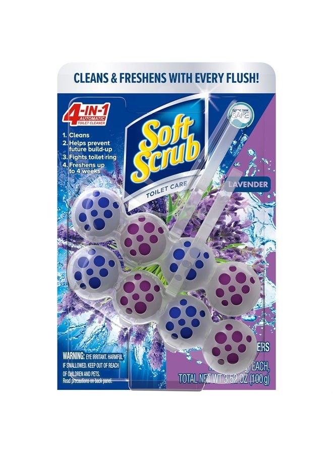 Soft Scrub منظف وعاء المرحاض 4 في 1 مع حامل الحافة، لافندر، 2 قطعة - Image 1