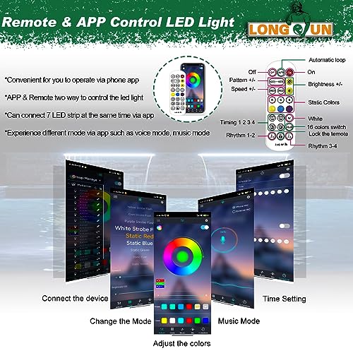 LONGRUN Waterfall Spillway APP Control Multi-Color LED Light Outdoor Pool Fountain, Acrylic Water Spillway Koi Pond Waterfalls Fountains Kit for Garden Patio Swimming Pool Decoration-11.8" - Image 4