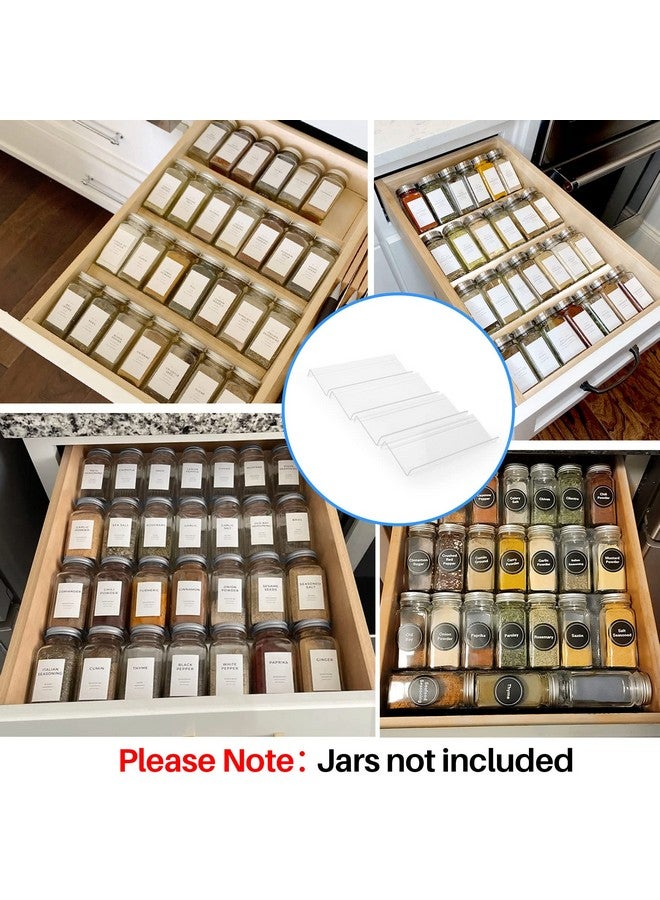 MIUKAA MIUKAA Clear Acrylic Spice Drawer Organizer, 4 Tier Seasoning Jars Drawers Insert, Kitchen Spice Rack Tray for Drawer/Countertop (Jars not included) - Image 2
