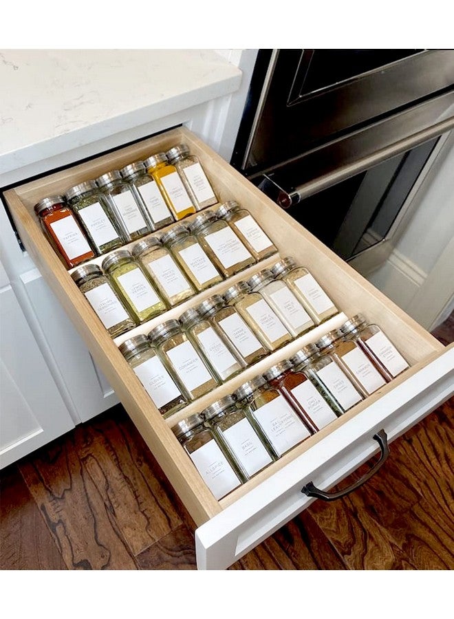 MIUKAA MIUKAA Clear Acrylic Spice Drawer Organizer, 4 Tier Seasoning Jars Drawers Insert, Kitchen Spice Rack Tray for Drawer/Countertop (Jars not included) - Image 1