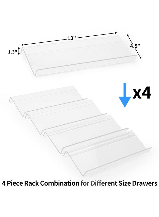 MIUKAA MIUKAA Clear Acrylic Spice Drawer Organizer, 4 Tier Seasoning Jars Drawers Insert, Kitchen Spice Rack Tray for Drawer/Countertop (Jars not included) - Image 4