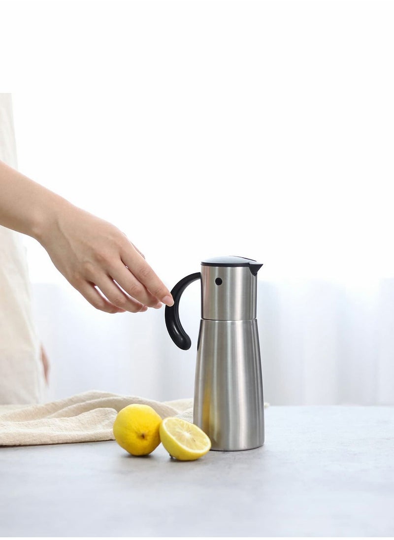 SYOSI - Stainless Steel Oil Dispenser Bottle - Auto Flip Condiment Container With Automatic Cap and Stopper - 500ml Capacity Non-drip - Image 1