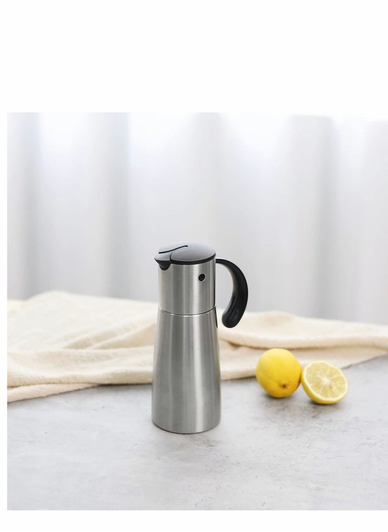 SYOSI - Stainless Steel Oil Dispenser Bottle - Auto Flip Condiment Container With Automatic Cap and Stopper - 500ml Capacity Non-drip - Image 1