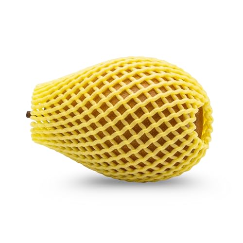 Blue Max Fruit Packaging Foam Net – 50mm x 5M Reusable Protective Wrap for Apples, Mangoes, Pears, Peaches – Breathable, Cushioned Fruit Cover to Prevent Damage in Storage & Transit – Yellow - Image 1