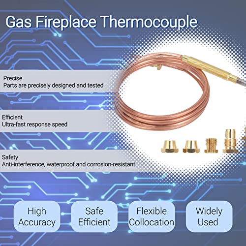 Oumij مزدوج حراري للغاز، مجموعة استبدال موصلات مزدوج حراري عالمي لمدفأة الغاز - Image 2