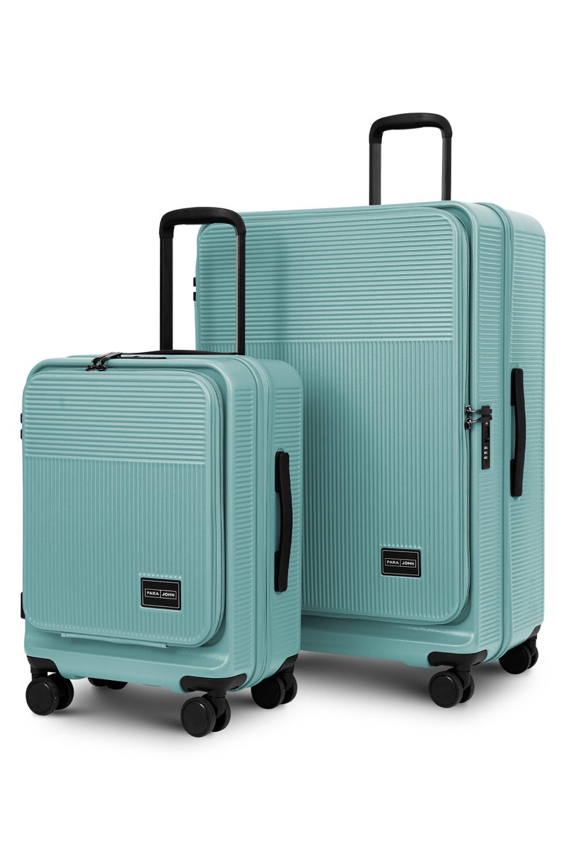 PARAJOHN FRONTARA Series Set of 2 Luggage| Small 10KG & Large 30KG ABS+Polycarbonate 8 Wheel Trolley Hardsided Travel Suitcase - LIGHT GREEN - Image 1