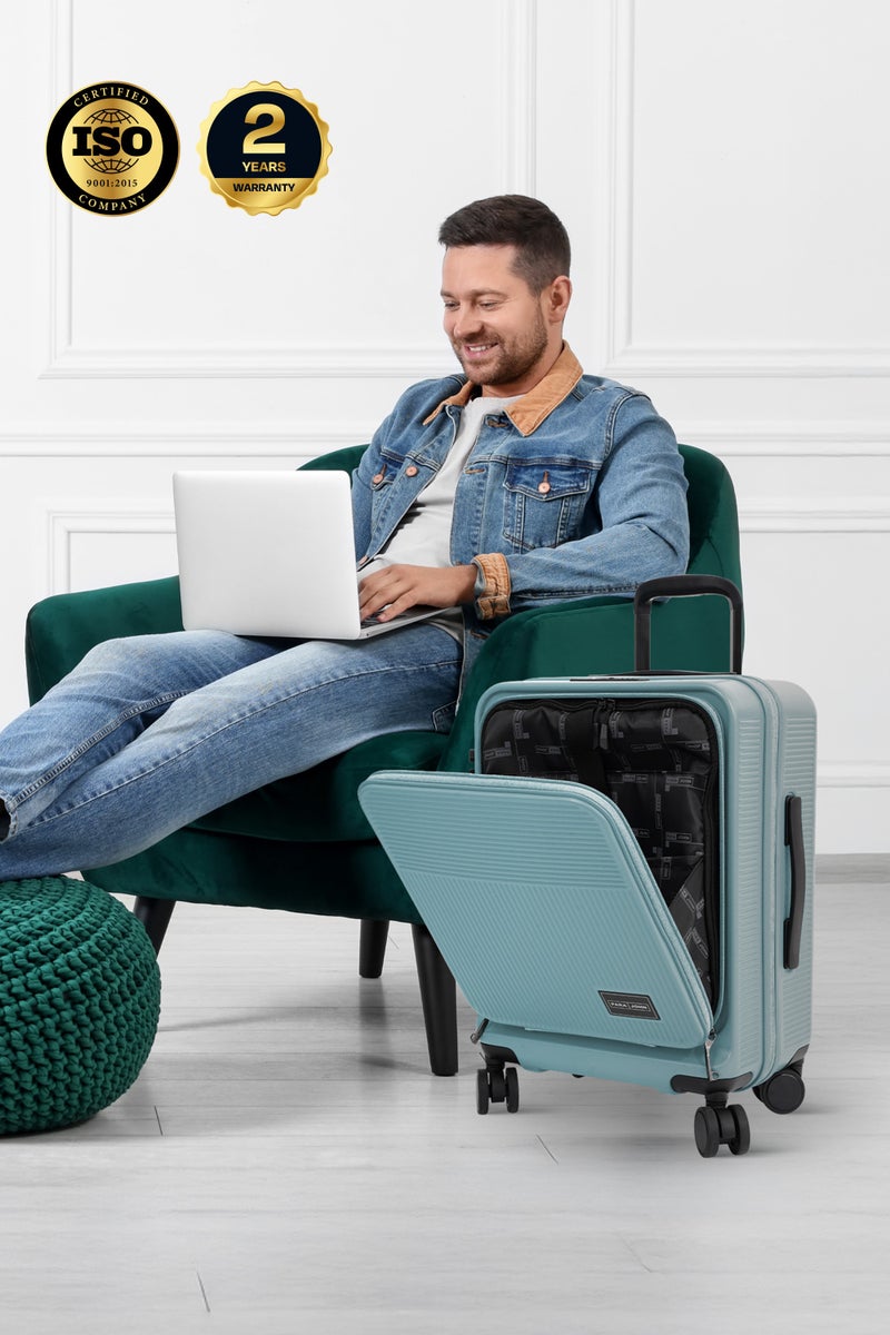 PARAJOHN FRONTARA Series Set of 2 Luggage| Small 10KG & Large 30KG ABS+Polycarbonate 8 Wheel Trolley Hardsided Travel Suitcase - LIGHT GREEN - Image 5