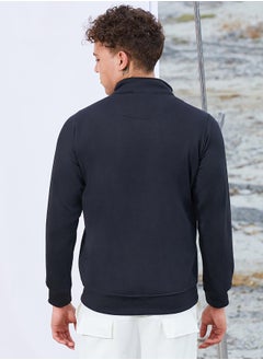 Campus Sutra Men's Black & Blue Zip-Front Jacket With Quilted Detail  - Image 5